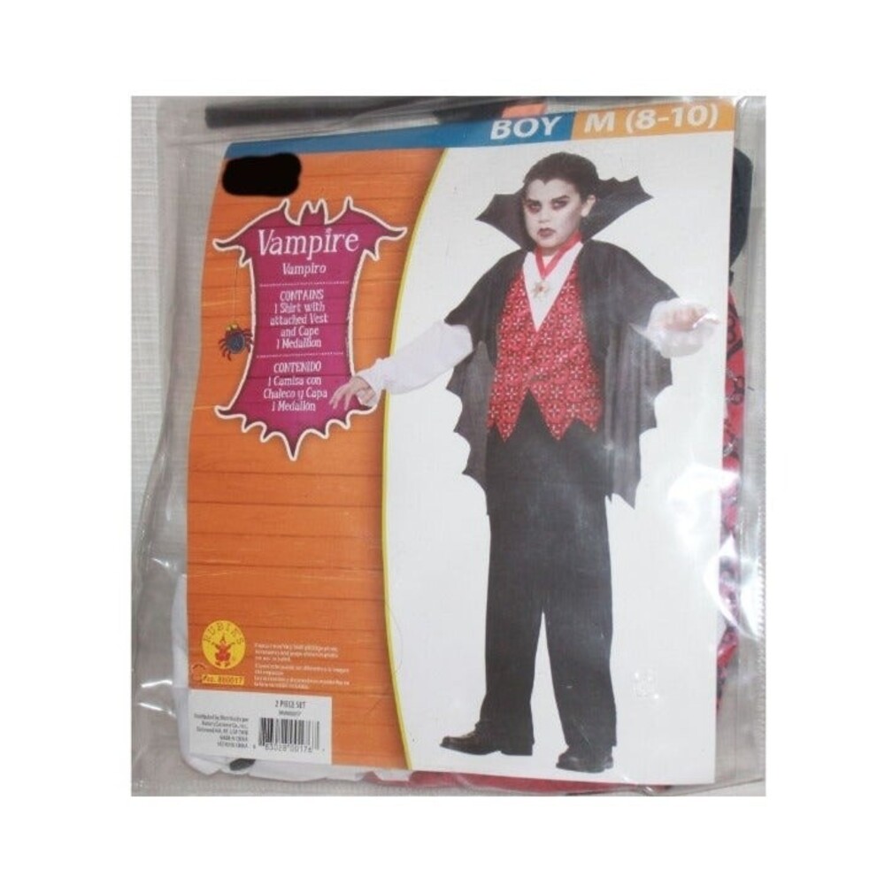 Child's Rubie's Vampire Costume Size M (8-10) w/ Medallion